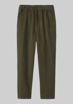 Trousers-TOAST Gabi Cotton Pull On Trousers Loden
