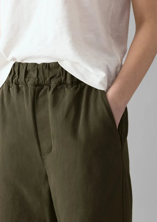 Trousers-TOAST Gabi Cotton Pull On Trousers Loden