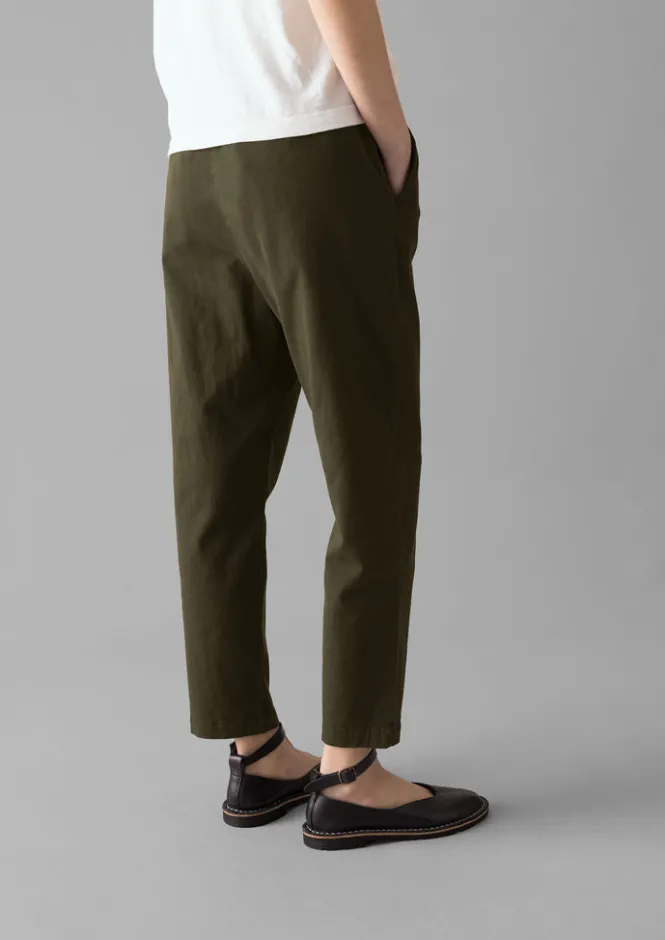 Trousers-TOAST Gabi Cotton Pull On Trousers Loden