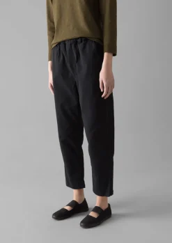 Trousers-TOAST Gabi Cotton Pull On Trousers SoftBlack