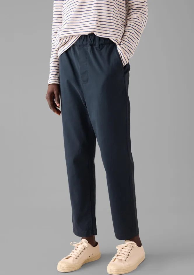 Trousers-TOAST Gabi Cotton Pull On Trousers StormBlue