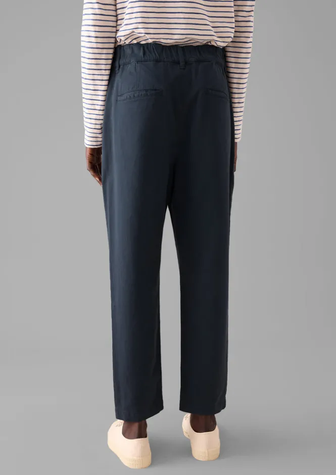 Trousers-TOAST Gabi Cotton Pull On Trousers StormBlue