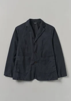 Workwear|Coats & Jackets-TOAST Garment Dyed Brushed Cotton Jacket DarkNavy