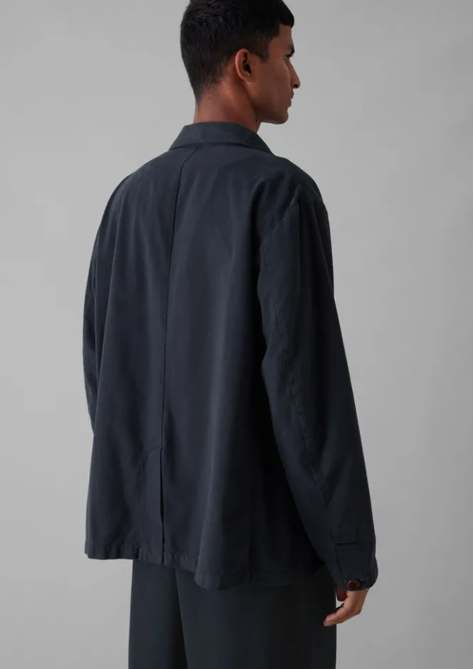 Workwear|Coats & Jackets-TOAST Garment Dyed Brushed Cotton Jacket DarkNavy