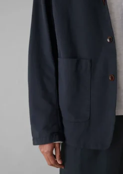 Workwear|Coats & Jackets-TOAST Garment Dyed Brushed Cotton Jacket DarkNavy