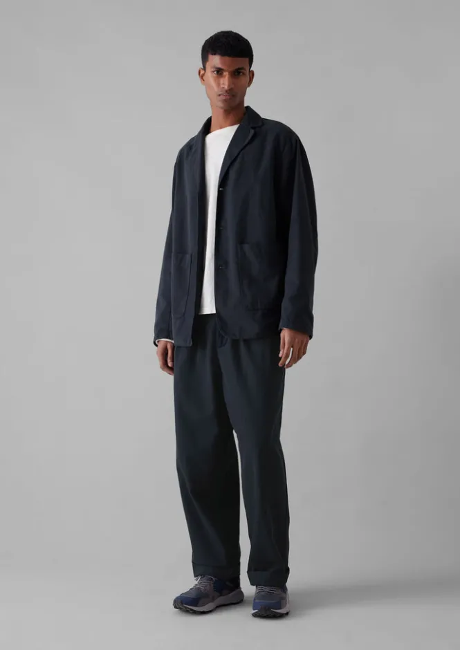 Workwear|Coats & Jackets-TOAST Garment Dyed Brushed Cotton Jacket DarkNavy