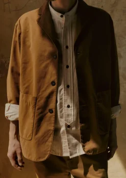 Workwear|Coats & Jackets-TOAST Garment Dyed Brushed Cotton Jacket Sandstone