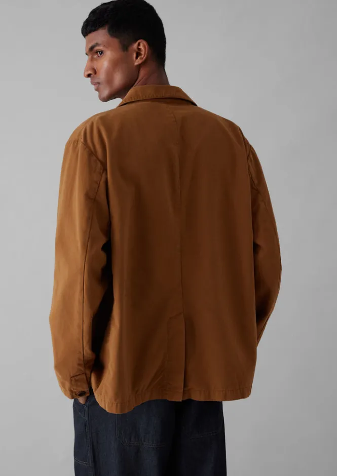 Workwear|Coats & Jackets-TOAST Garment Dyed Brushed Cotton Jacket Sandstone