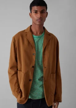 Workwear|Coats & Jackets-TOAST Garment Dyed Brushed Cotton Jacket Sandstone