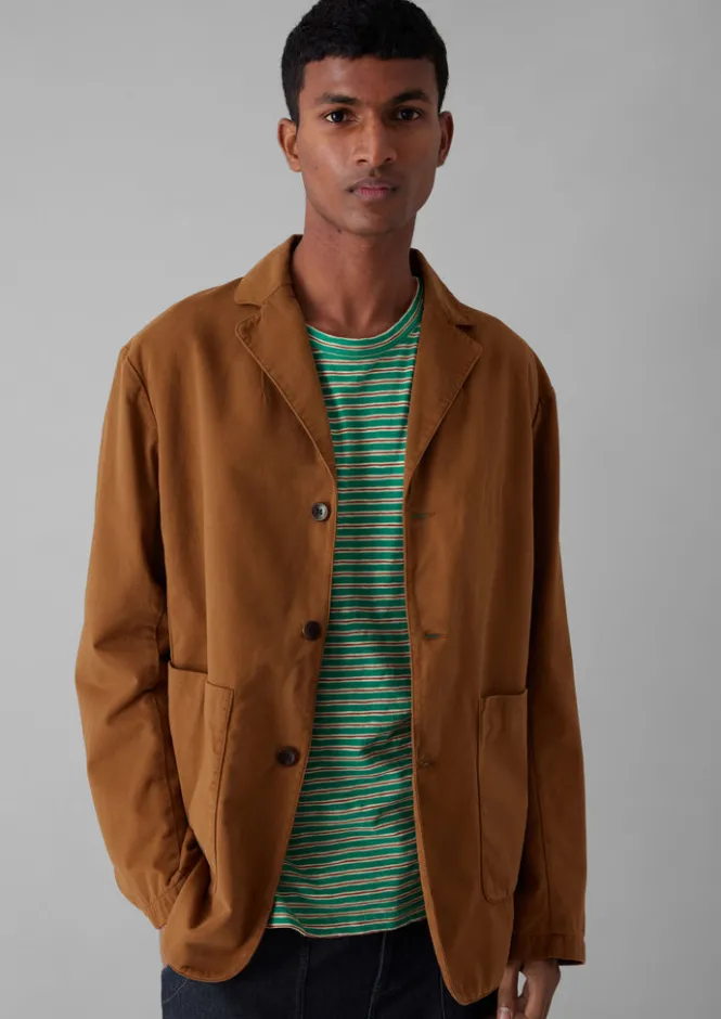 Workwear|Coats & Jackets-TOAST Garment Dyed Brushed Cotton Jacket Sandstone