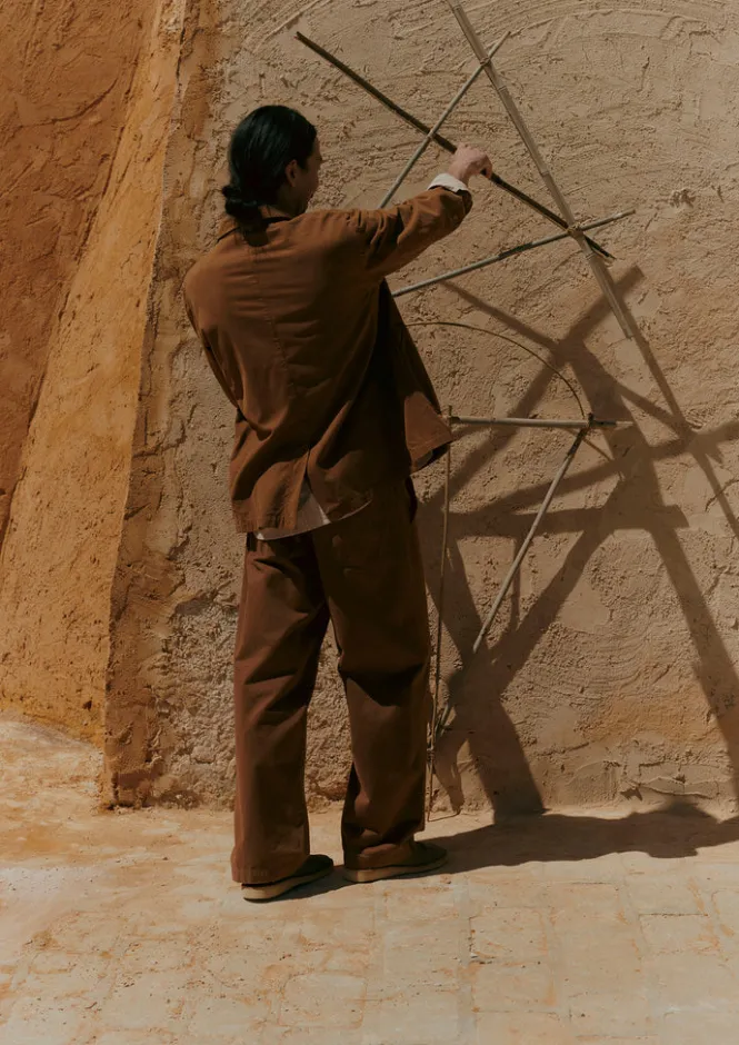 Workwear|Coats & Jackets-TOAST Garment Dyed Brushed Cotton Jacket Sandstone