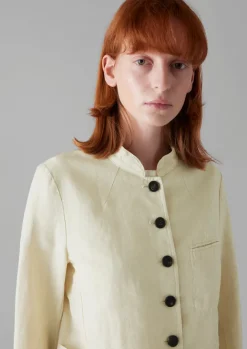 Coats & Jackets-TOAST Garment Dyed Cotton Linen Neat Jacket Parchment
