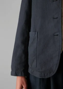 Coats & Jackets-TOAST Garment Dyed Cotton Linen Neat Jacket Slate