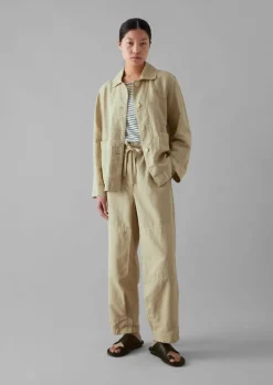 Linen|Trousers-TOAST Garment Dyed Cotton Linen Canvas Trousers Fallow
