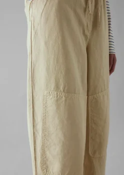 Linen|Trousers-TOAST Garment Dyed Cotton Linen Canvas Trousers Fallow
