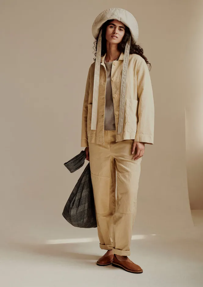 Linen|Coats & Jackets-TOAST Garment Dyed Cotton Linen Jacket Fallow