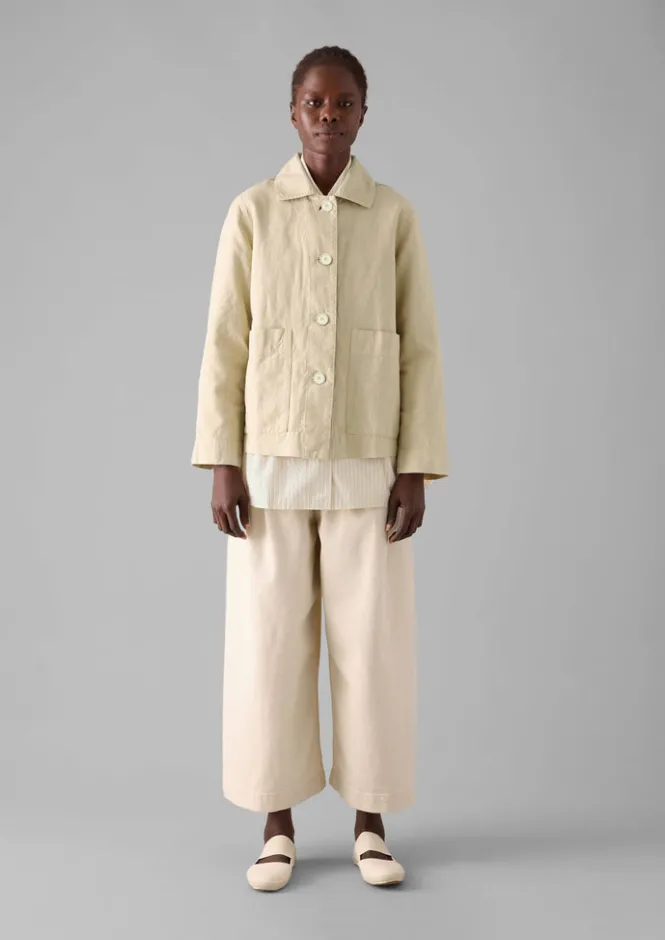Linen|Coats & Jackets-TOAST Garment Dyed Cotton Linen Jacket Fallow