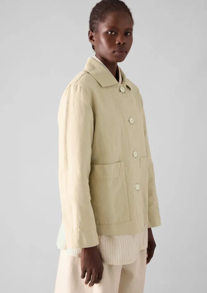 Linen|Coats & Jackets-TOAST Garment Dyed Cotton Linen Jacket Fallow