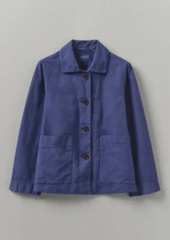 Linen|Coats & Jackets-TOAST Garment Dyed Cotton Linen Jacket Indigo