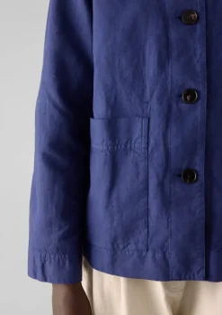 Linen|Coats & Jackets-TOAST Garment Dyed Cotton Linen Jacket Indigo