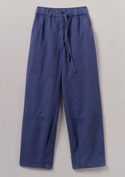 Linen|Trousers-TOAST Garment Dyed Cotton Linen Canvas Trousers Indigo