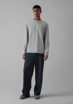 Tops & Tees-TOAST Garment Dyed Cotton Long Sleeve Tee Carbon