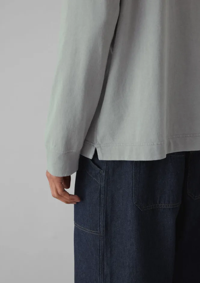Tops & Tees-TOAST Garment Dyed Cotton Long Sleeve Tee Carbon