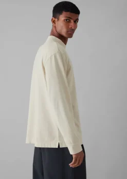 Tops & Tees-TOAST Garment Dyed Cotton Long Sleeve Tee Soya