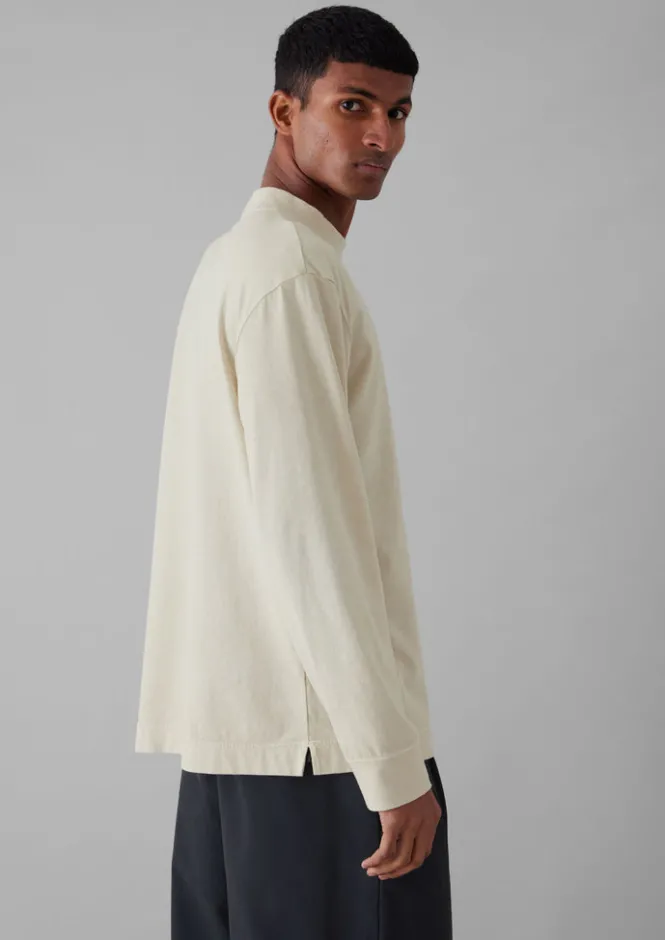 Tops & Tees-TOAST Garment Dyed Cotton Long Sleeve Tee Soya