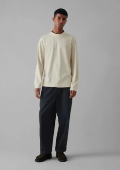 Tops & Tees-TOAST Garment Dyed Cotton Long Sleeve Tee Soya