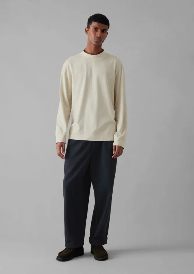 Tops & Tees-TOAST Garment Dyed Cotton Long Sleeve Tee Soya