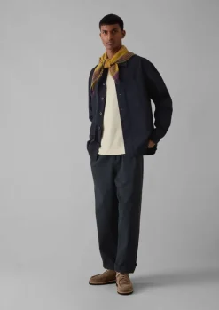 Workwear|Shirts-TOAST Garment Dyed Cotton Twill Shirt Navy
