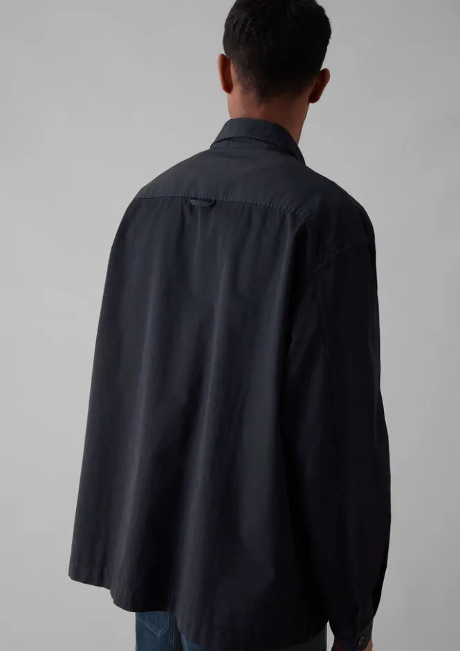 Workwear|Shirts-TOAST Garment Dyed Cotton Twill Shirt Navy