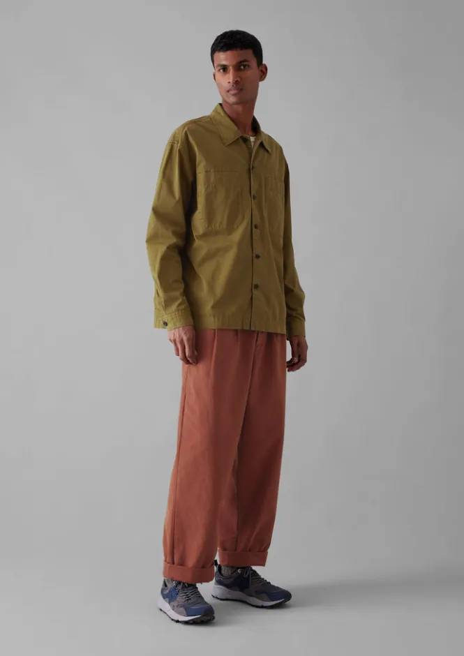 Workwear|Shirts-TOAST Garment Dyed Cotton Twill Shirt GoldenSand