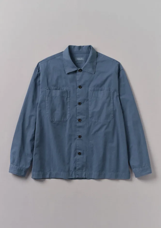 Workwear-TOAST Garment Dyed Cotton Twill Shirt SlateBlue