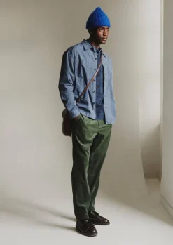 Workwear-TOAST Garment Dyed Cotton Twill Shirt SlateBlue