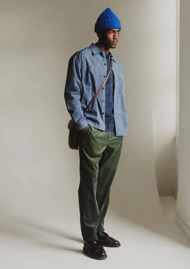 Workwear-TOAST Garment Dyed Cotton Twill Shirt SlateBlue