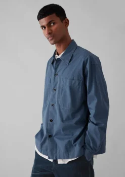 Workwear-TOAST Garment Dyed Cotton Twill Shirt SlateBlue