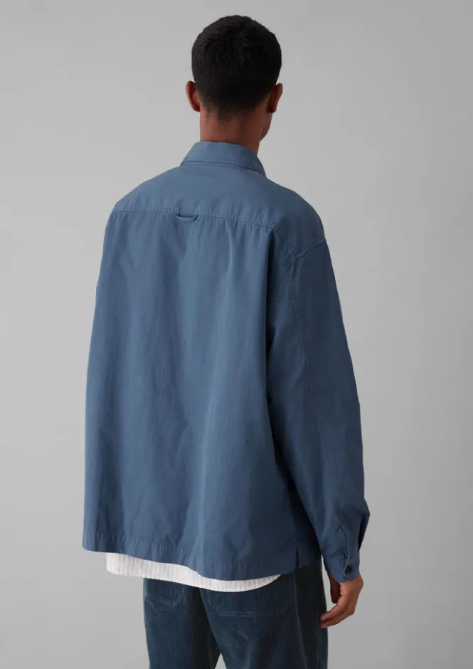 Workwear-TOAST Garment Dyed Cotton Twill Shirt SlateBlue