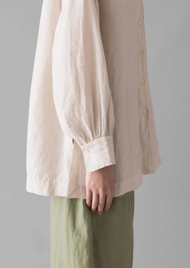 Linen|Loungewear-TOAST Garment Dyed Linen Oversized Shirt Stone