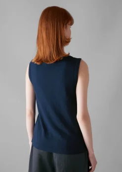 Jersey|Tops & Tees-TOAST Garment Dyed Organic Cotton Tank Top DuffleBlue