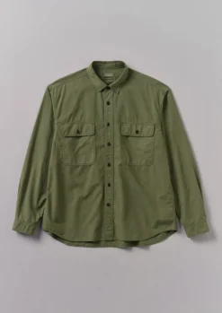 Workwear|Shirts-TOAST Garment Dyed Oxford Workwear Shirt WashedOlive