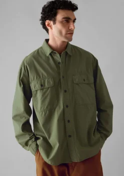 Workwear|Shirts-TOAST Garment Dyed Oxford Workwear Shirt WashedOlive