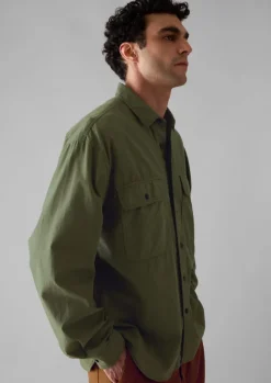 Workwear|Shirts-TOAST Garment Dyed Oxford Workwear Shirt WashedOlive