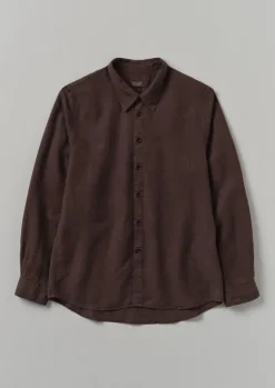 Shirts-TOAST Garment Dyed Point Collar Shirt DeepBurgundy