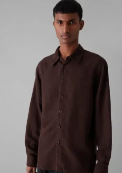 Shirts-TOAST Garment Dyed Point Collar Shirt DeepBurgundy
