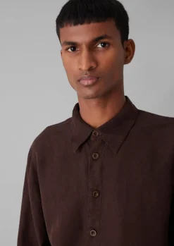 Shirts-TOAST Garment Dyed Point Collar Shirt DeepBurgundy