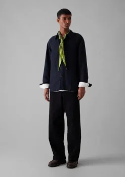 Shirts-TOAST Garment Dyed Point Collar Shirt Midnight