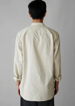 Shirts-TOAST Grandad Collar Stripe Pullover Shirt SunwashedBlue