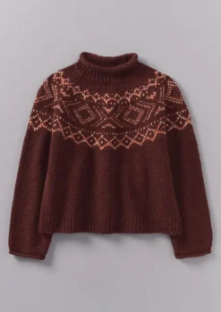 Knitwear-TOAST Graphic Yoke Sweater DarkRed/Brick